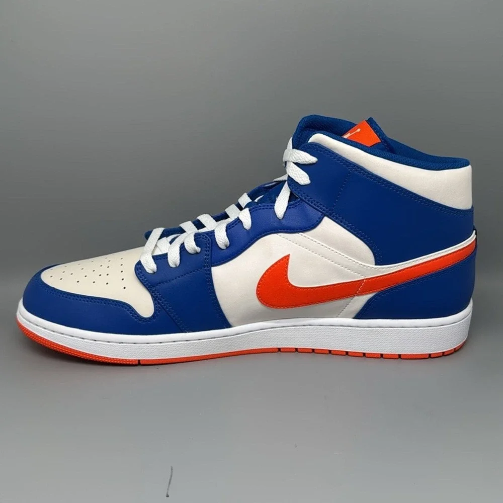 Air Jordan 1 Mid Game Royal‎ Rush Orange FD1029-400 Men's Sz 18